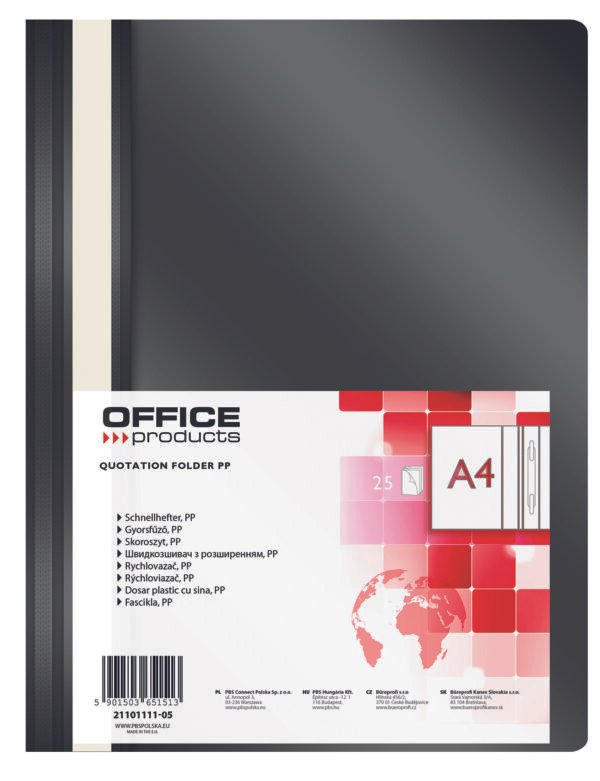Fascikl klizna meh.makro office crni FASCIKL klizna mehanika A4