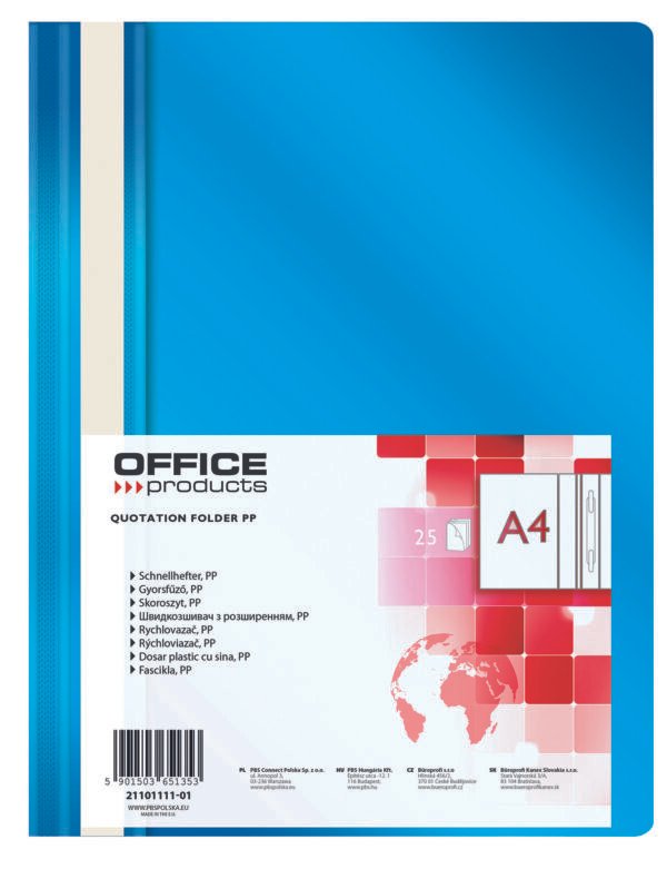 Fascikl klizna meh.makro office plavi FASCIKL klizna mehanika A4