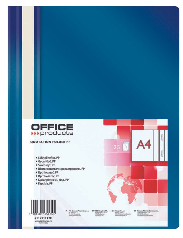 Fascikl klizna meh.makro office tamno plavi FASCIKL klizna mehanika A4