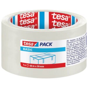Traka ljepljiva 50mm/66m akrilna Hot Melt Basic Tesa 58570; Boja: prozirna Debljina: 38 mikrona; PP kvaliteta; otporna na UV zrake i starenje