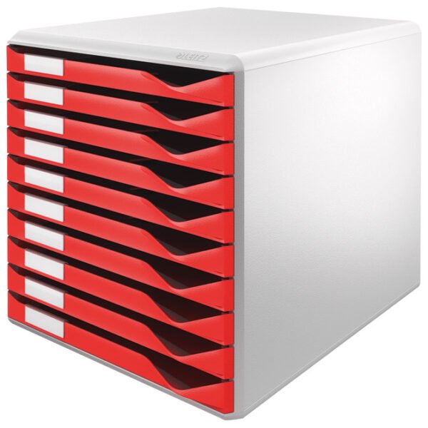 Kutija s 10 ladica Form set Leitz crvena Kutija s 10 ladica Form set Leitz 291x352x292 mm