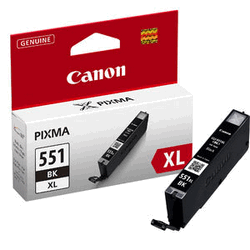 Canon tinta CLI-551BK XL, crna, Tintni ulošci ili toneri CANON; Originalni spremnici s tintom tvrtke Canon