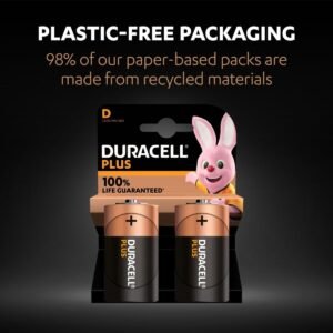 Baterija DURACELL Plus D + 100% extra life 2/1