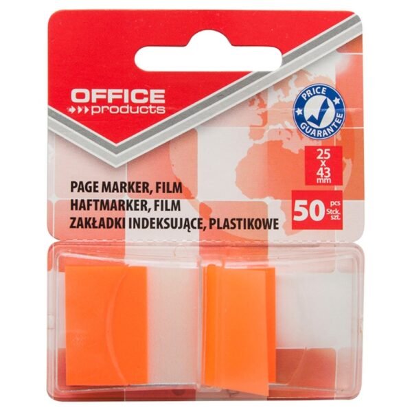 Zastavica 25x43mm 50 listova film poluprozirni Office products narančasta Zastavica 25x43mm 50 listova film poluprozirni Office products narančasta