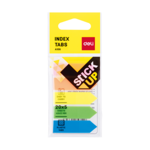 Zastavica 44x12mm 5x20 listova film poluprozirni Deli 10602 strelica 5 boja;
