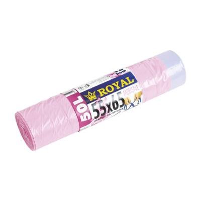Vreća za smeće 50L 55x65cm 15/1 HDPE roza s vezicom mirišljava