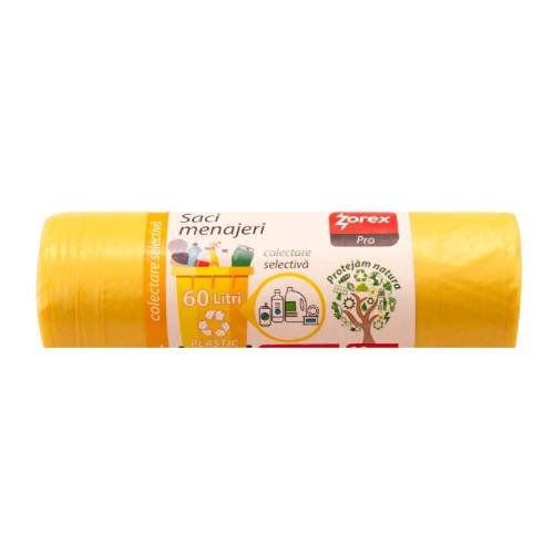 180708527_1 Vreća za smeće 60L 58x68 cm 10/1 LDPE žute Zorex za plastiku i metal