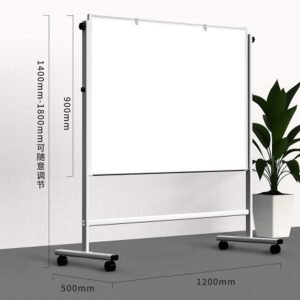 Ploča bijela na stalku 120x90cm dvostrana s kotačima