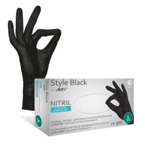 Rukavice nitrilne L 100/1 crne Style;
