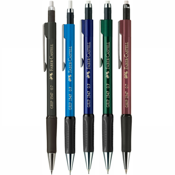 Faber-Castell 1347 xx OLOVKA TEHNIČKA 0,7mm Faber-Castell Grip 1347 Gumirani grip; metalni vrh i klipsa; za pisanje i crtanje sa vrhom koji se posve uvlači u olovku; sistem protiv pucanja mina.