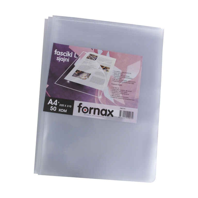 Fascikl "L" 100mic A4 sjajni 50kom. Fornax