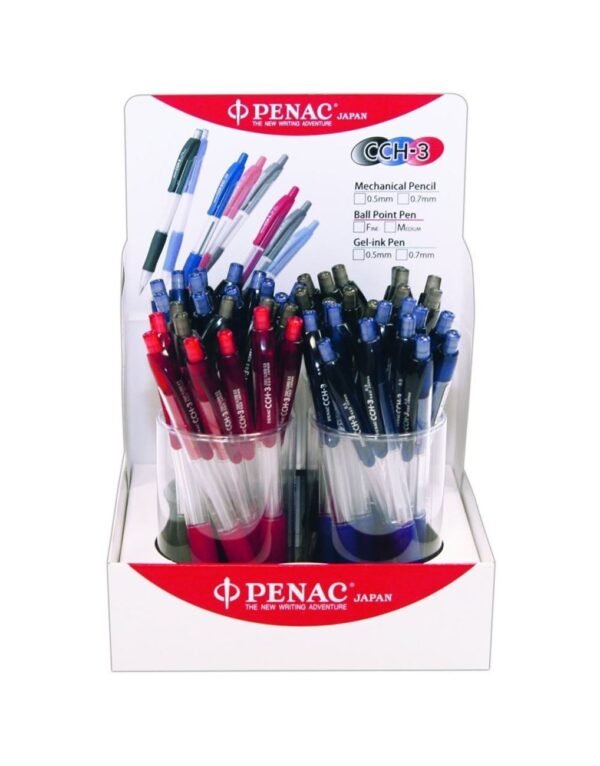 Olovka tehnička 0,5mm grip Sleek Touch Penac. S gumenim gripom; plastična; spremnik mutno proziran; prilikom pisanja istrošeni dio mine se neprestano nadoknađuje; sistem protiv pucanja mina.