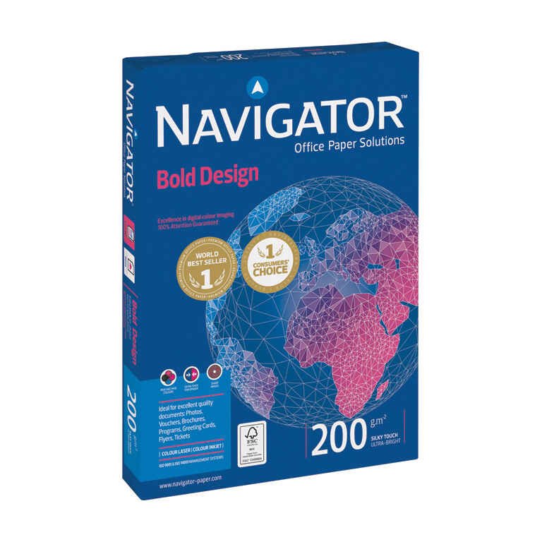 Papir a4 Navigator 200g. Papir A4 Navigator 200g Bold Design