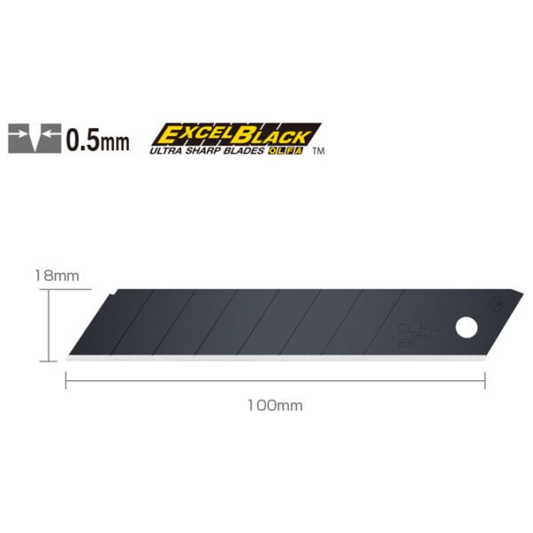 Nož za skalpel 18mm pk10 Olfa crni Nož za skalpel 18mm Olfa L5-AL komada 10