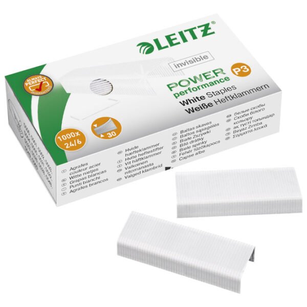 Spajalice strojne br.24/6 Leitz bijele, Set od 1000 komada