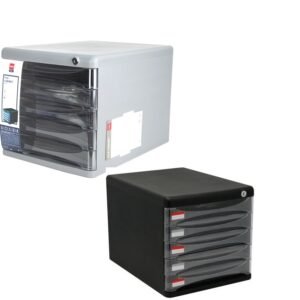 Kutija plastična 5 ladica s KLJUČEM 361X271X260mm; 