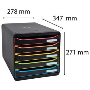 Kutija s 5 ladica (rub sort boje) Exacompta 309914D;