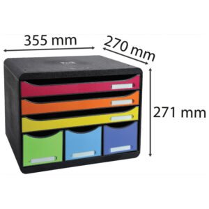 Kutija s 6 ladica (3 A4+3 A6) Iderama Exacompta 306798D; 