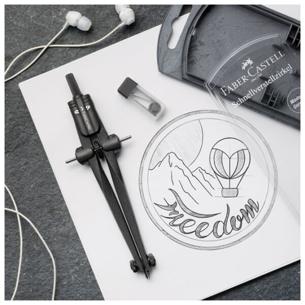 Šestar s preciznim podešavanjem+mine Stream Faber-Castell