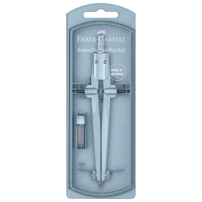 Šestar s preciznim podešavanjem+mine Stream Faber Castell 174554 sky blue