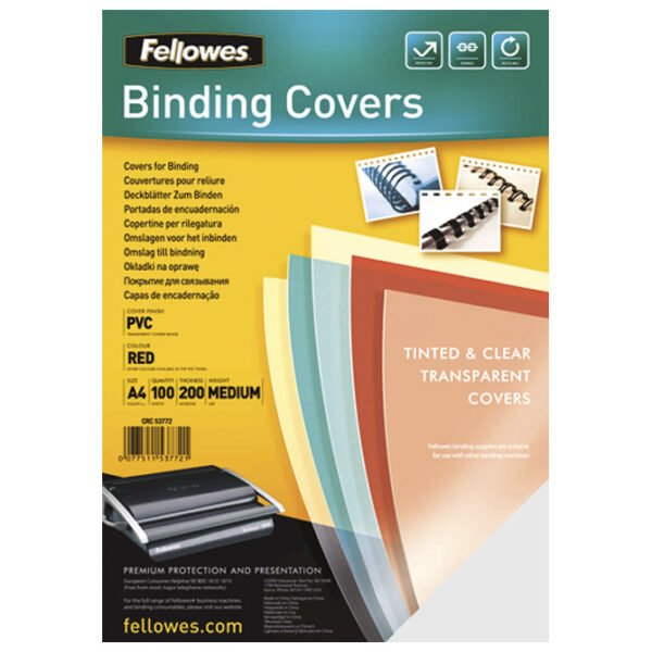 Korice za spiralni uvez 150mic. pvc A4 100kom Fellowes prozirne