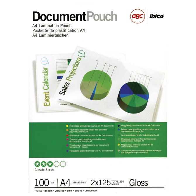 Folija za plastificiranje 125mic A4 sjajna 100kom GBC