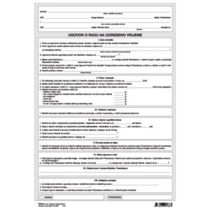 Obrazac E-4-2/E ugovor o radu na određeno vrijeme