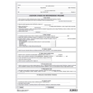 Obrazac E-4-1/E ugovor o radu na neodređeno vrijeme