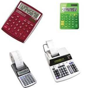 Kalkulatori u raznim bojama na struju,baterije i solarnu energiju.