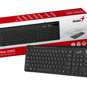 Genius SlimStar 230 II, tipkovnica, USB, crna, Raspored tipki HR;   Ergonomsko postolje