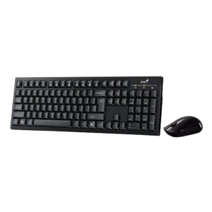 Genius KM-8101, bežična tipkovnica i miš, crna, Bežični combo set tipkovnica i miš; Sučelje USB;  Bežična tehnologija: 2.4GHzTipke; Oblik tipki: konkavni; Funkcijske tipke: Da, 12;  Karakteristike miša: Senzor: optički; Rezolucija: 1000 dpi; Broj tipki: 3 