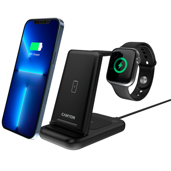 CANYON wireless charger WS-304 15W 3in1 Black CANYON wireless charger WS-304 15W 3in1 Black