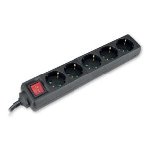 Prenosive utičnice sa zaštitom. Prenosiva utičnica, 5ut., 5m, crna