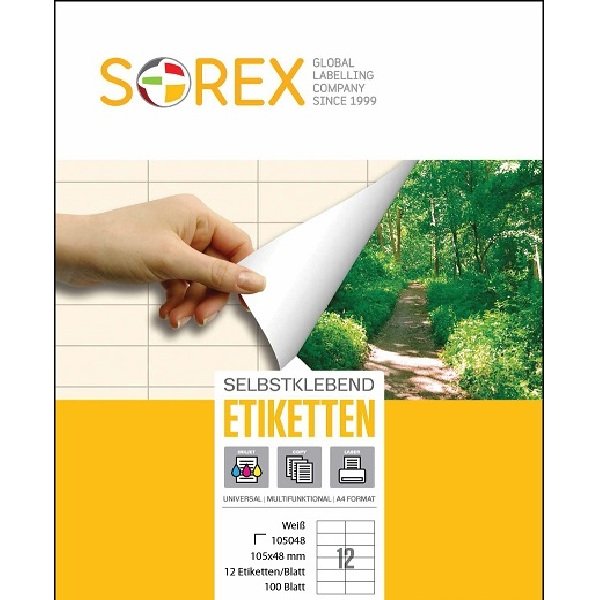 Etiketa  laser/inkjet/copy 105,0x 48,0 Sorex 100/1