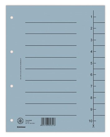 Pregrada kartonska A4 250gr Donau plava