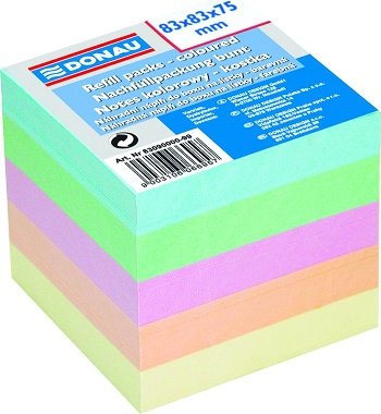 Papir za kocku 8,3x8,3x7,5 cm Donau pastelne boje