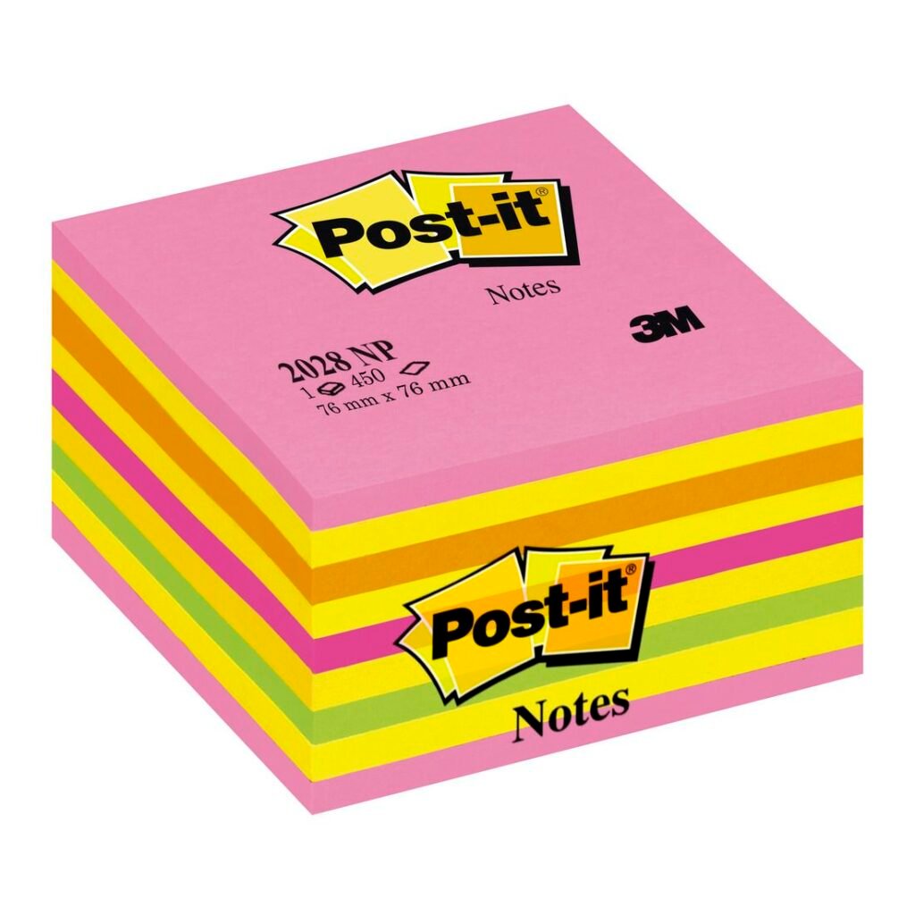 Blok samoljepljivi 76x76mm 450 listova Neon Pink Post-it 3M 2028NP