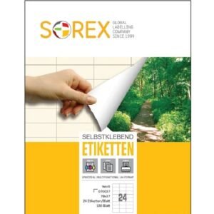 Etiketa laser/inkjet/copy 70,0x37,0 Sorex 100/1
