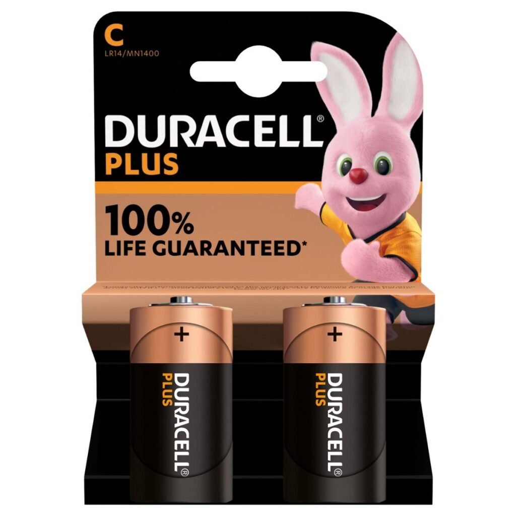 Baterija DURACELL Plus C + 100% extra life 2/1