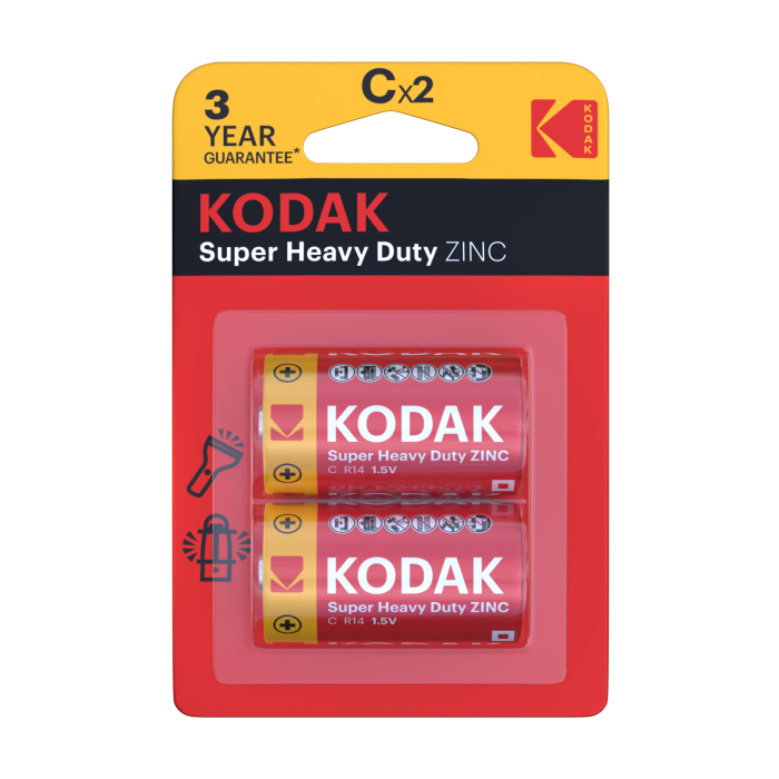 Baterija Kodak Super Heavy Duty Zink C 2/1