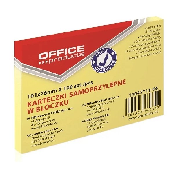 Blok samoljepljivi 101x76mm 100 listova Office products