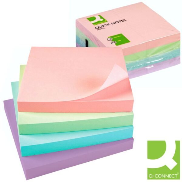 Blok samoljepljivi 76x76mm 400 listova Q-Connect KF01347 mix pastel