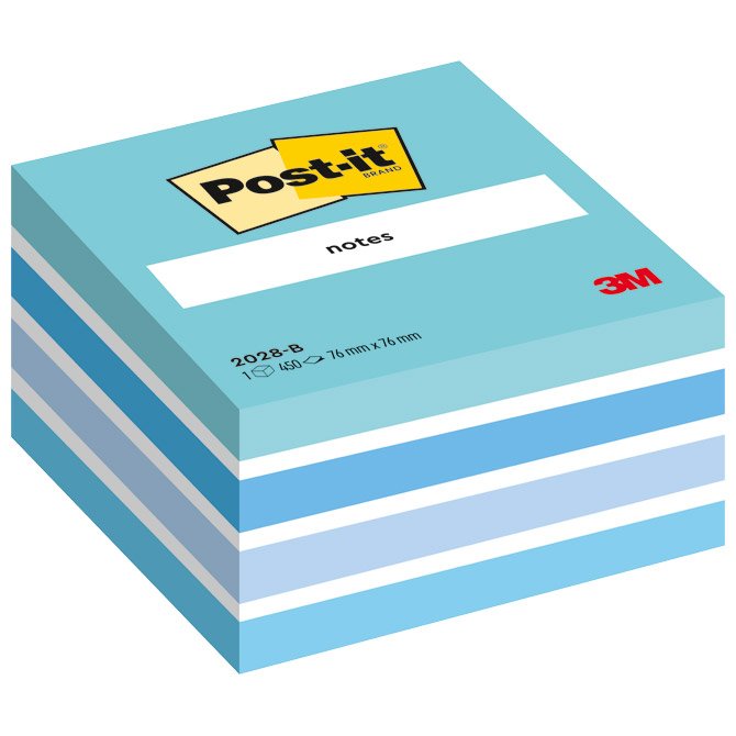 Blok samoljepljivi 76x76mm 450 listova Pastel Blue Post-it 3M 2028B