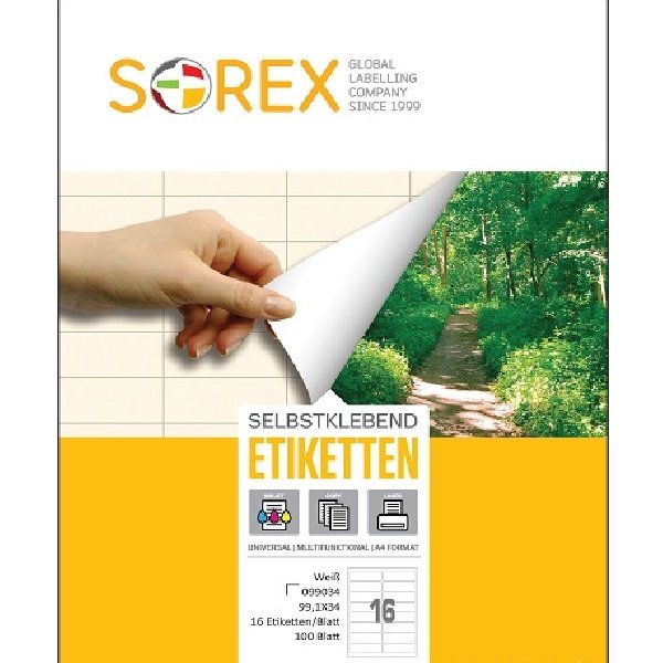 Etiketa  laser/inkjet/copy  99,1x34 Sorex 100/1