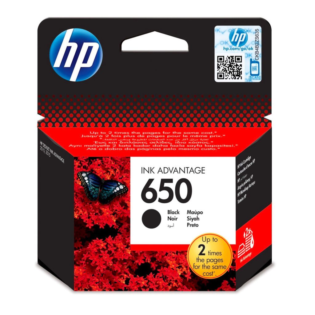 HP 650 Black Original Ink Advant. Cartr.