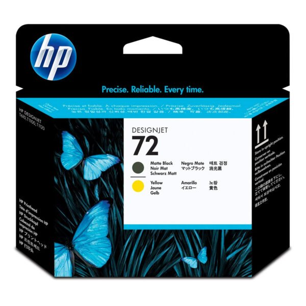 HP 72 Printhead black matte and yellow