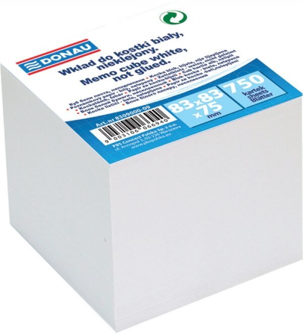 Papir za kocku 8,3x8,3x7,5 cm Donau bijeli