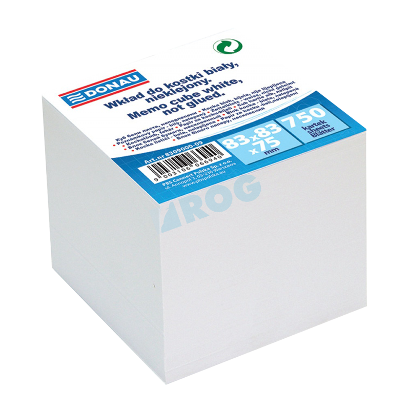 Papir za kocku 8,3x8,3x7,5 cm Donau bijeli