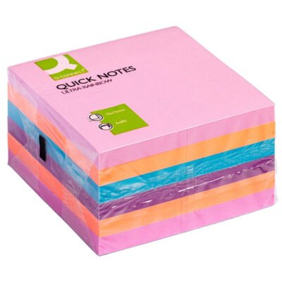 Blok samoljepljivi  76x76mm  6x 75 listova Q-Connect Ultra rainbow KF02515
