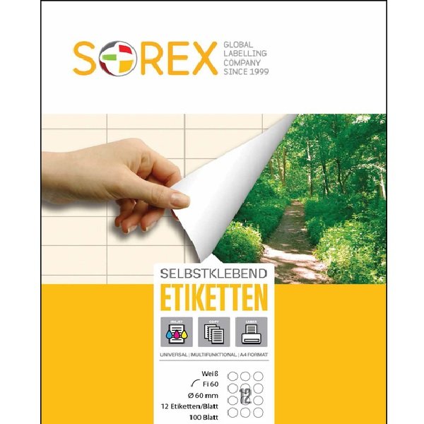Etiketa  laser/inkjet/copy fi 60 Sorex 100/1